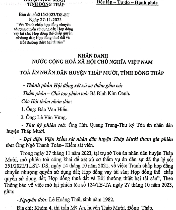Đồng Tháp: Tài sản thuế chấp ngân hàng, vẫn chuyển nhượng cho người khác?