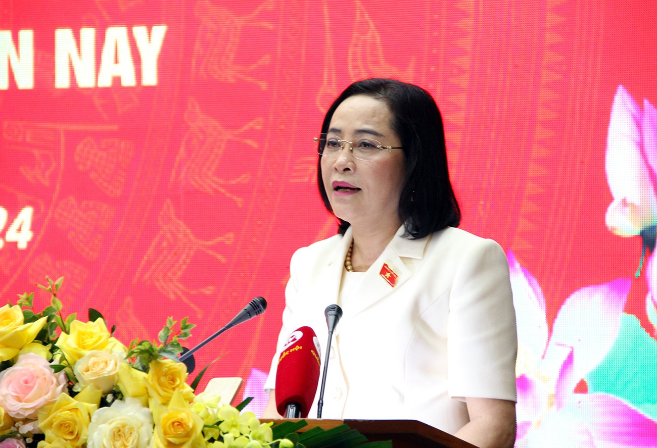 Ủy viên Trung ương Đảng, Ủy viên Ủy ban Thường vụ Quốc hội, Trưởng Ban Công tác đại biểu, Phó Trưởng Ban Tổ chức Trung ương Nguyễn Thị Thanh phát biểu tại hội nghị Trưởng Ban Công tác đại biểu Nguyễn Thị Thanh dự Hội nghị đánh giá tình hình triển khai, tổ chức thực hiện các nghị quyết của HĐND tỉnh Bắc Giang -0