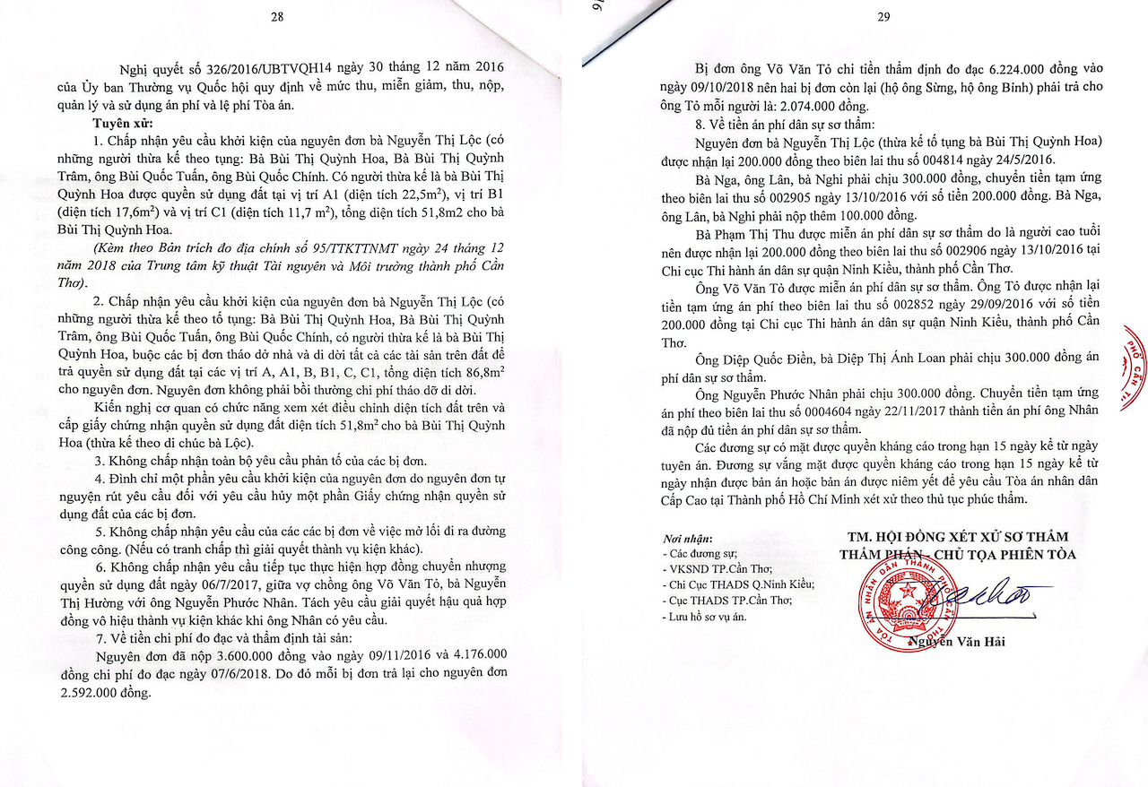 TAND TP Cần Thơ tuyên bản án nghiêm minh, bảo vệ quyền lợi chính đáng của người dân hàng chục năm đi đòi đất -0