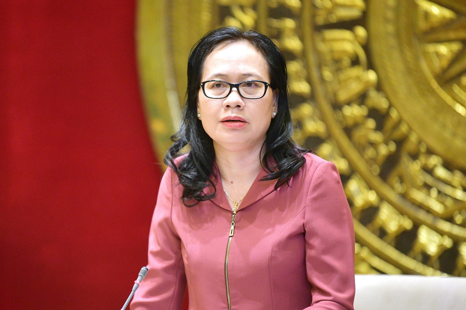 Phó Chủ nhiệm Văn phòng Quốc hội, Phó Tổng Thư ký Quốc hội Nguyễn Thị Thúy Ngần phát biểu