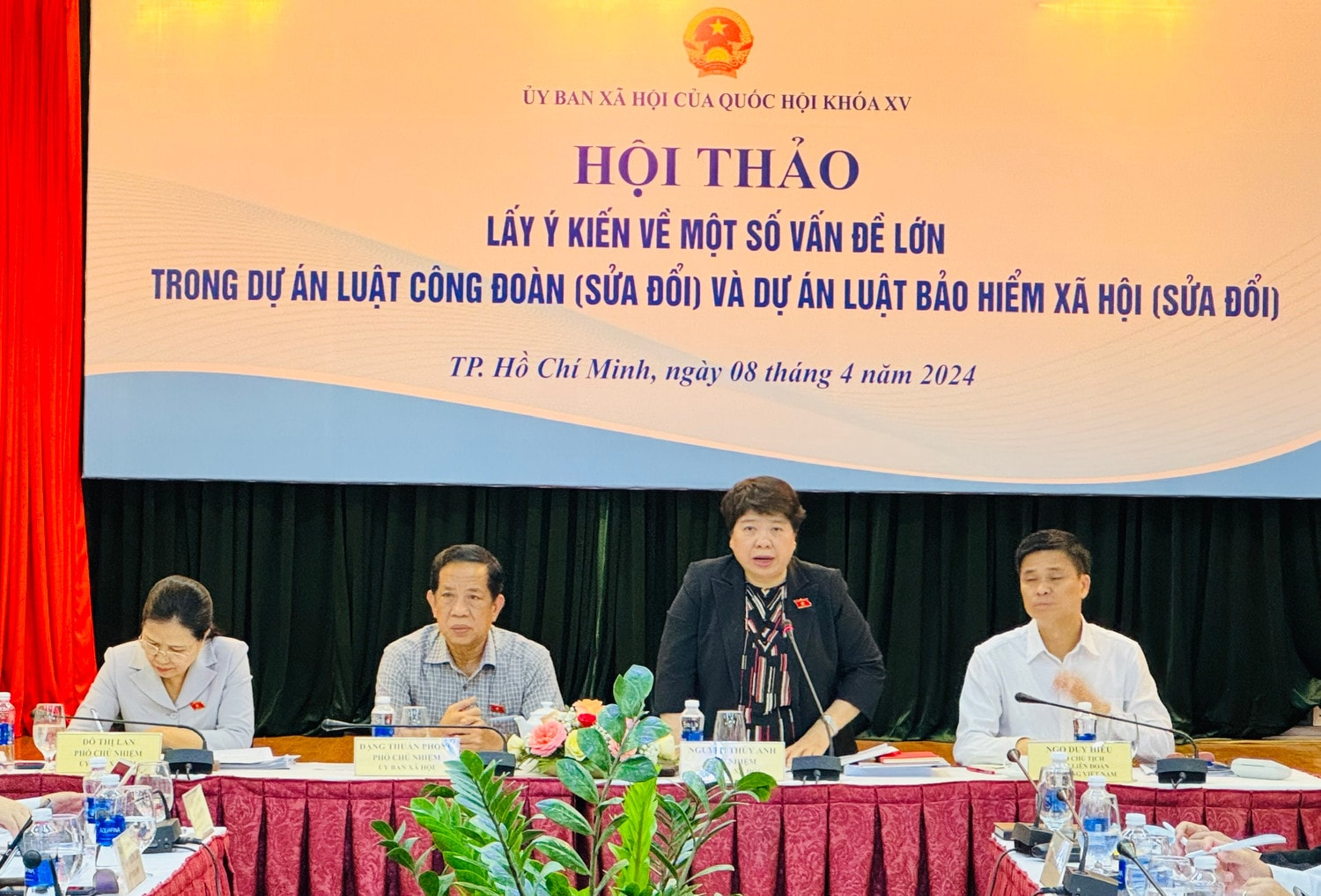 Chủ nhiệm Ủy ban Xã hội Nguyễn Thuý Anh phát biểu tại hội thảo