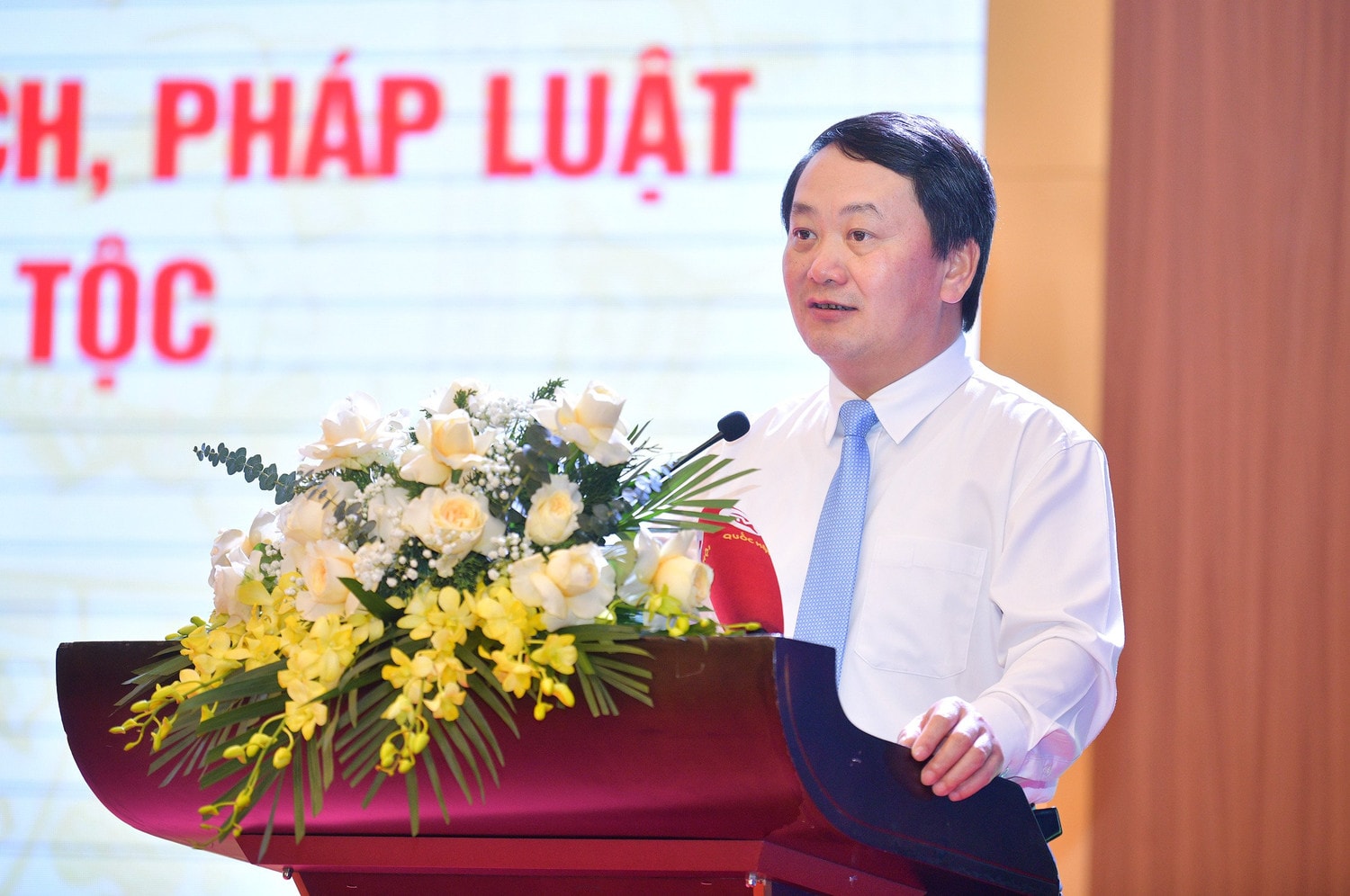 Bộ trưởng, Chủ nhiệm Uỷ ban Dân tộc Hầu A Lềnh phát biểu- Ảnh H.Ngọc