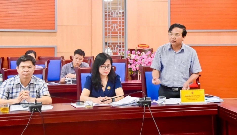 Phó Chủ tịch HĐND tỉnh Nghệ An Nguyễn Như Khôi phát biểu. Ảnh: TL Nghệ An: Đề xuất phương án phân bổ nguồn vốn ngân sách Trung ương thực hiện Chương trình Mục tiêu Quốc gia giảm nghèo bền vững năm 2024 -0