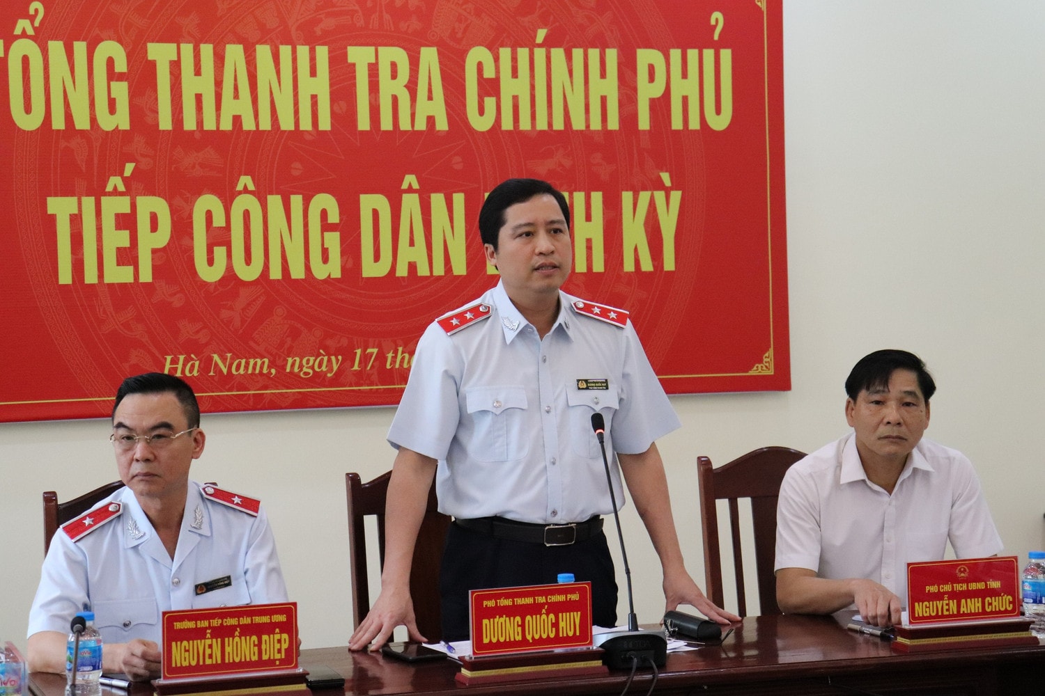 Phó Tổng Thanh tra Chính phủ Dương Quốc Huy phát biểu. Thanh tra Chính phủ tiếp công dân định kỳ tại Hà Nam -0