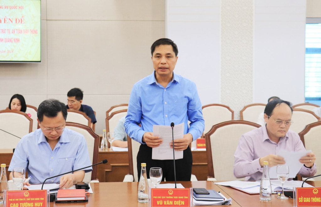 Phó Chủ tịch UBND tỉnh Quảng Ninh Vũ Văn Diện phát biểu