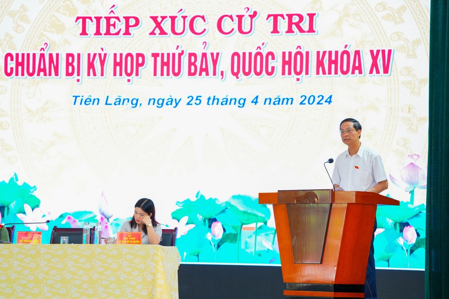 Đoàn ĐBQH thành phố Hải Phòng tiếp xúc cử tri huyện Tiên Lãng trước Kỳ họp thứ Bảy -0