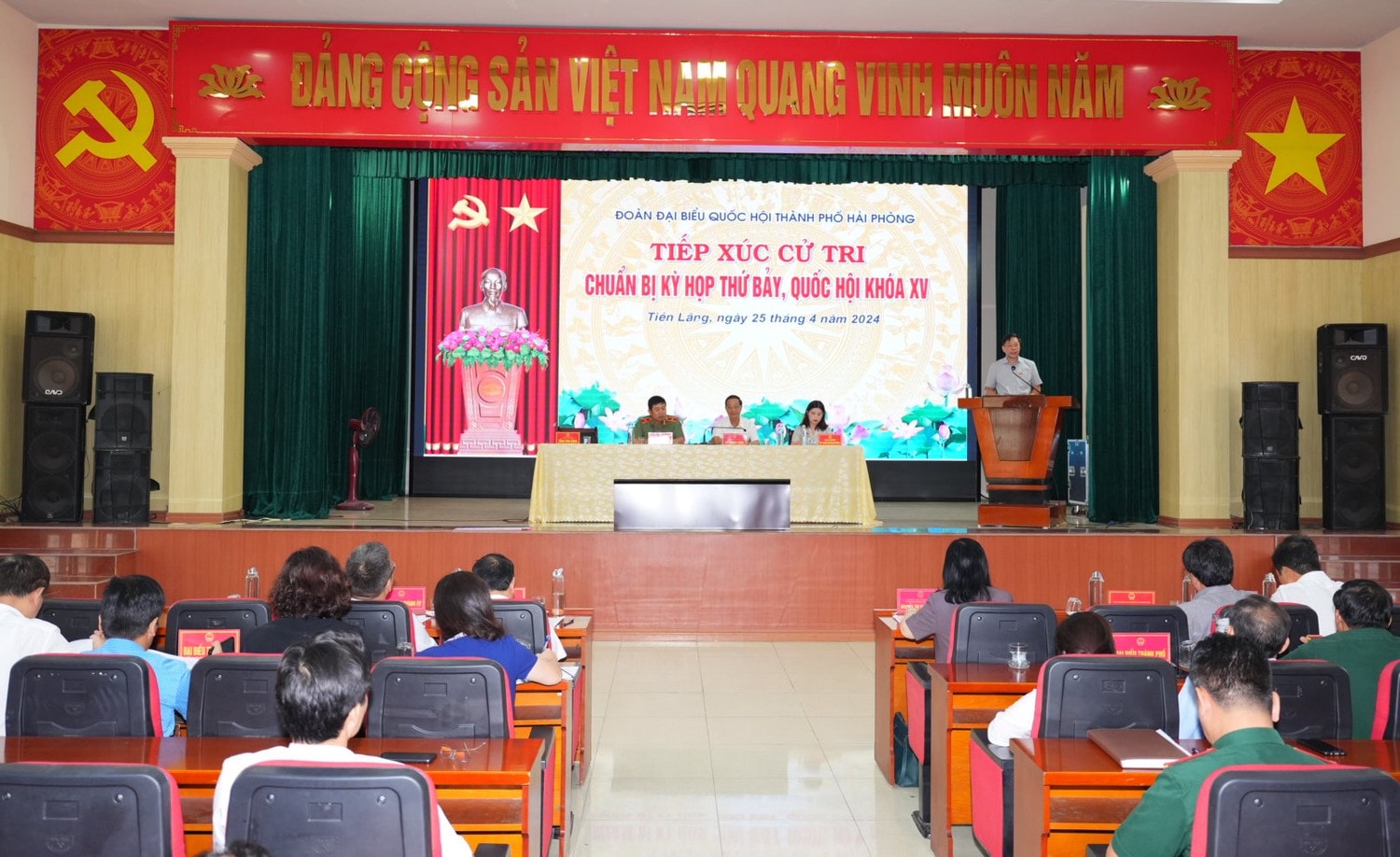 Đoàn ĐBQH thành phố Hải Phòng tiếp xúc cử tri huyện Tiên Lãng trước Kỳ họp thứ Bảy -0