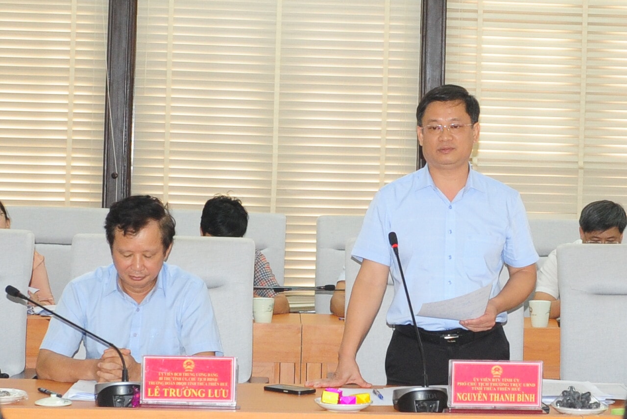 Phó Chủ tịch Thường trực UBND tỉnh Thừa Thiên Huế Nguyễn Thanh Bình làm rõ một số vấn đề Đoàn giám sát nêu Đoàn giám sát của Ủy ban Thường vụ Quốc hội làm việc với UBND tỉnh Thừa Thiên Huế -0
