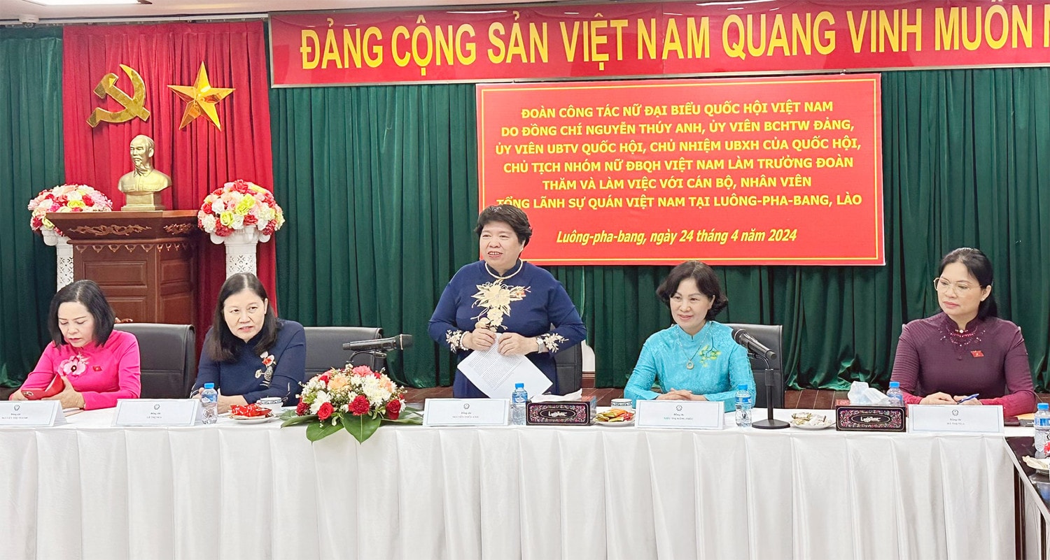 Nhóm nữ đại biểu Quốc hội Việt Nam thăm, làm việc tại Luang Prabang, CHDCND Lào -0