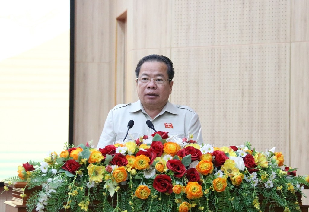 Chủ tịch HĐND tỉnh Mai Văn Huỳnh phát biểu bế mạc kỳ họp HĐND Kiên Giang thông qua 19 nghị quyết quan trọng
