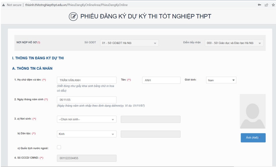 Hướng dẫn chi tiết các bước đăng ký dự thi tốt nghiệp THPT năm 2024 trực tuyến -0