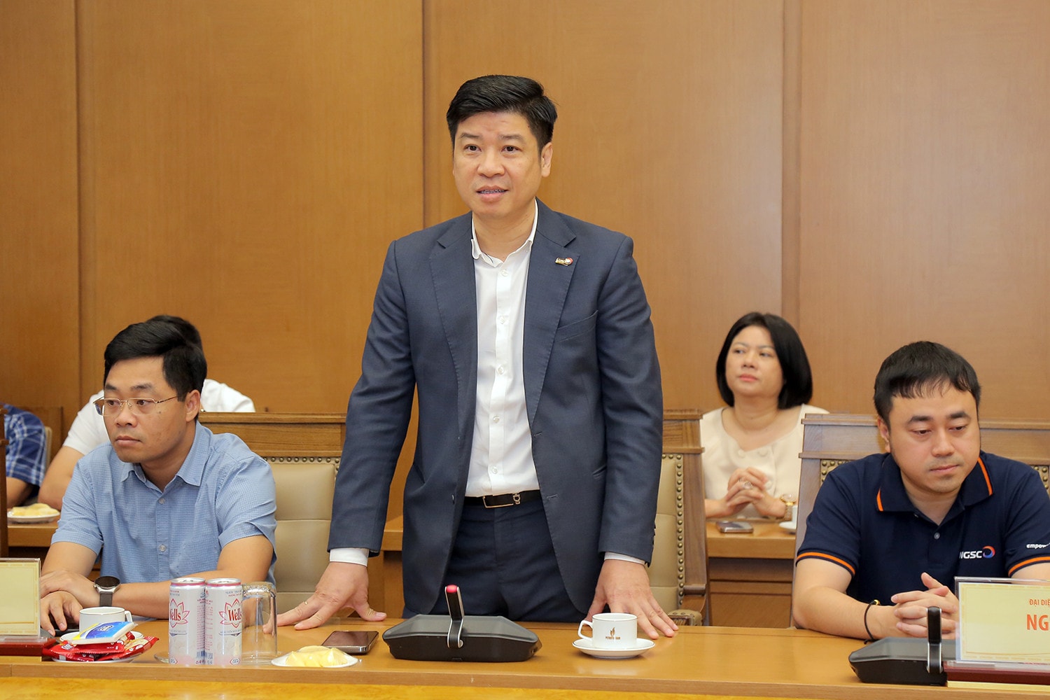 Ông Phạm Thế Trường, Tổng giám đốc NGS phát biểu tại buổi lễ. Ảnh: Petrovietnam Petrovietnam vận hành hệ thống quản trị nguồn lực doanh nghiệp (ERP) -0