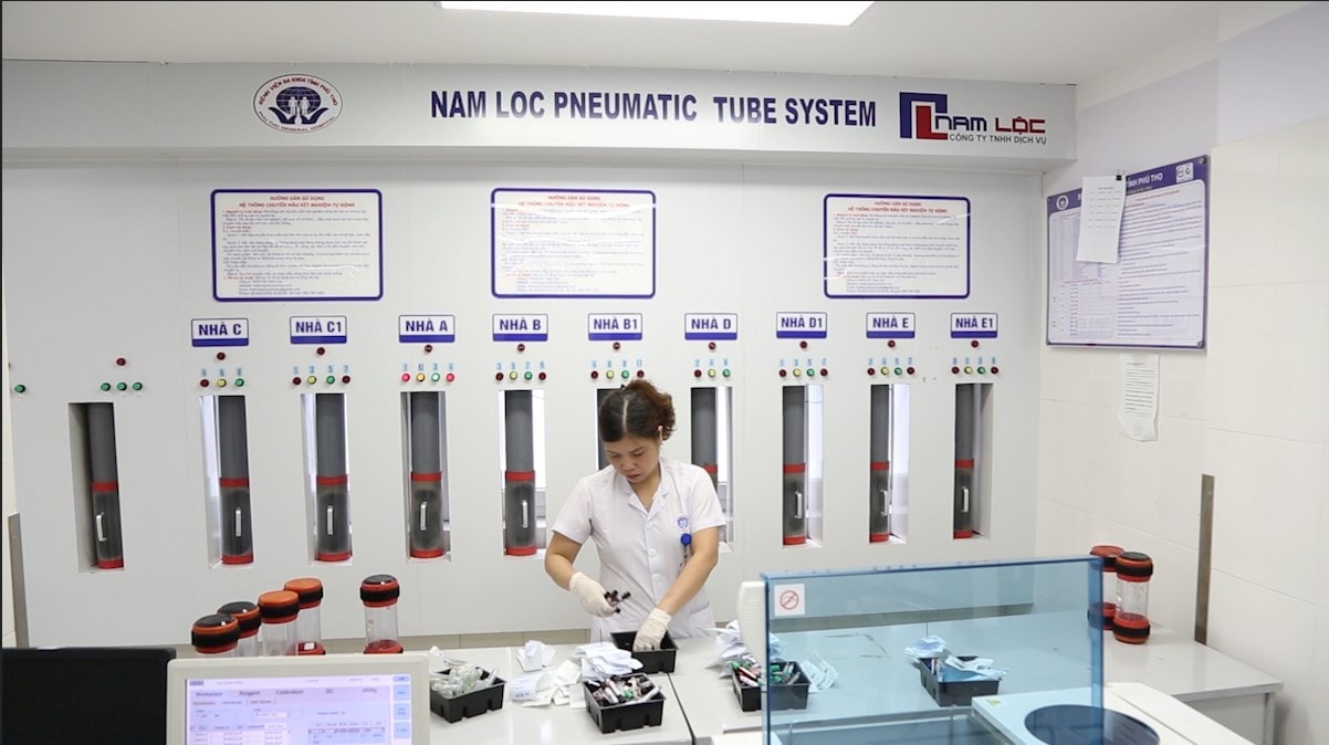 Hệ thống vận chuyển mẫu xét nghiệm tự động bằng phương pháp hút chân không LIS