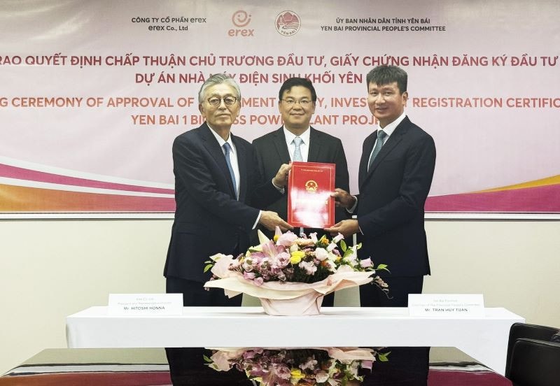 Tập đoàn Erex Nhật Bản sẽ đầu tư dự án máy điện sinh khối tại Yên Bái