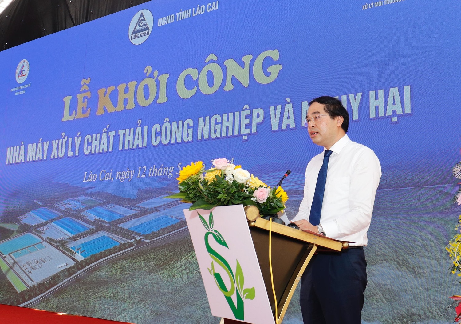 Chủ tịch UBND tỉnh Lào Cai Trịnh Xuân Trường phát biểu. Ảnh: An Nhiên Lào Cai đẩy mạnh xử lý chất thải công nghiệp và nguy hại -0