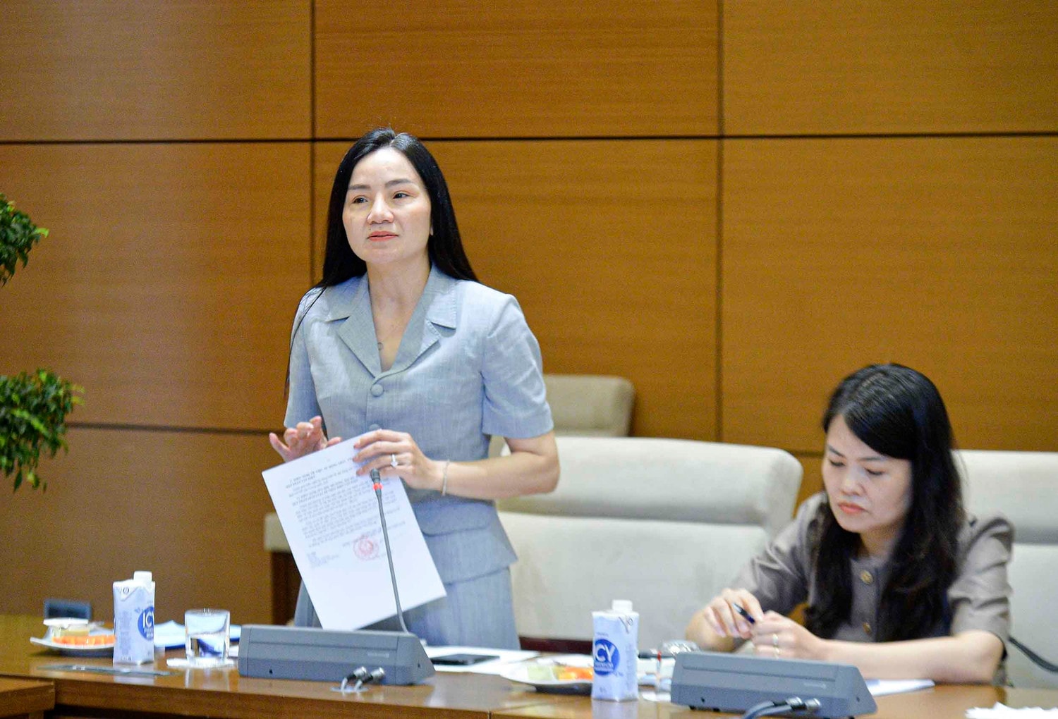 Phó Chủ nhiệm Văn phòng Chủ tịch nước Phan Thị Kim Oanh trình bày Tờ trình 