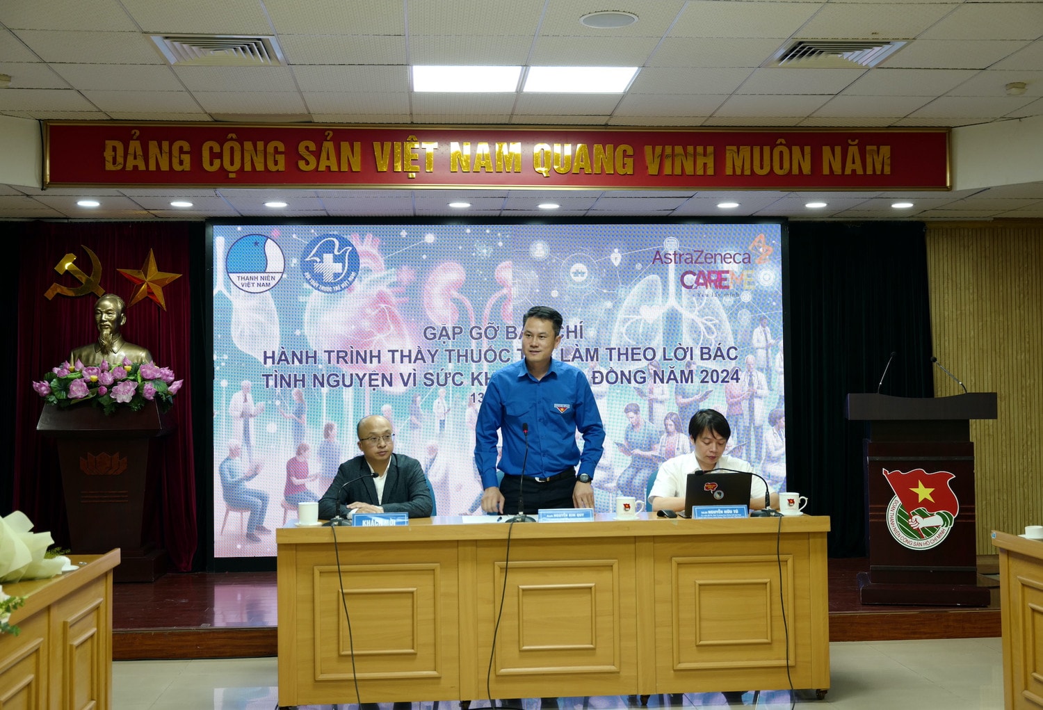 Phó Chủ tịch Thường trực Hội Liên hiệp Thanh niên Việt Nam Nguyễn Kim Quy phát biểu tại buổi gặp gỡ báo chí 1 triệu người dân sẽ được sàng lọc bệnh qua trí tuệ nhân tạo (AI) -0