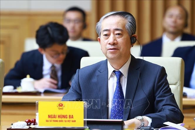 Đại sứ Trung Quốc tại Việt Nam Hùng Ba phát biểu. Ảnh: Dương Giang-TTXVN