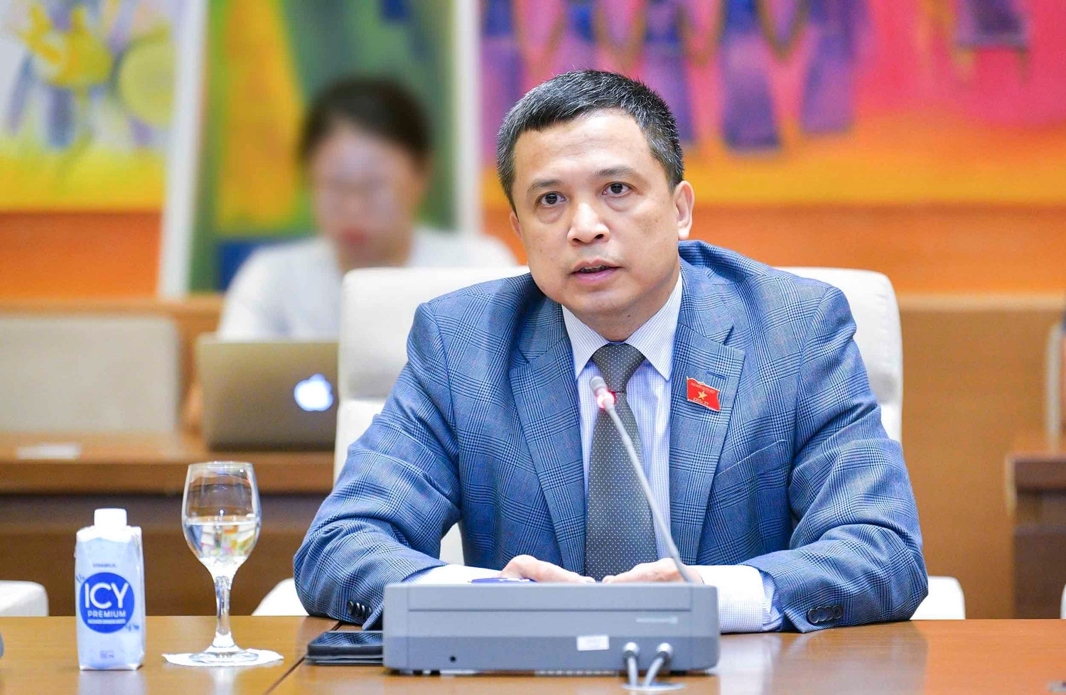 Ủy viên Thường trực Ủy ban Đối ngoại Phạm Phú Bình phát biểu 