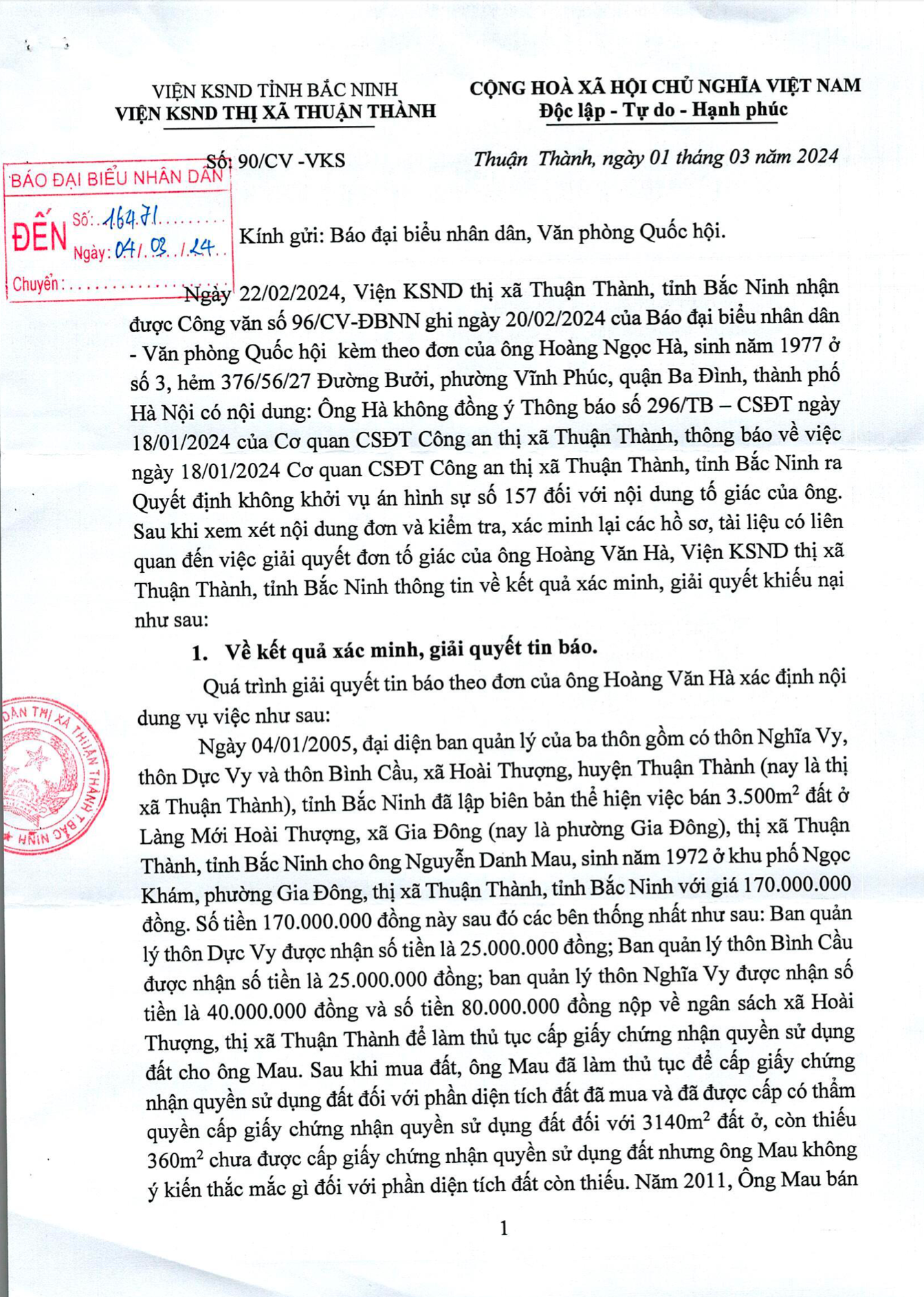 Thị xã Thuận Thành (Bắc Ninh): Cử tri kêu cứu đất sổ đỏ bị lấn chiếm, tài sản bị phá hoại -0