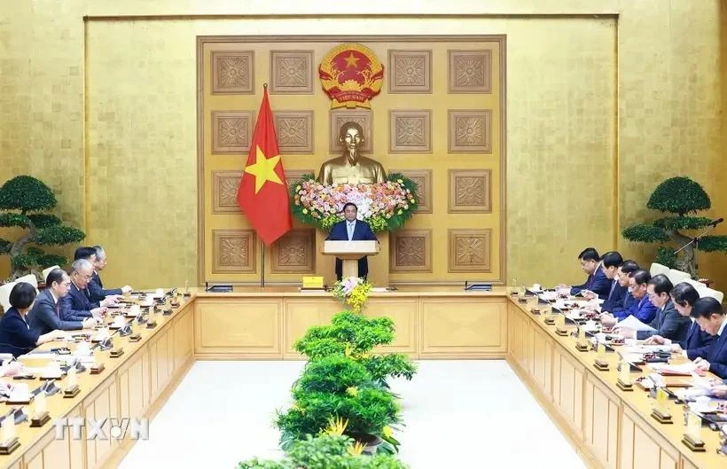 Prime Minister Pham Minh Chinh on May 14 chaired a seminar with Chinese business. Photo: VNA Prime Minister chairs seminar with Chinese businesses -0