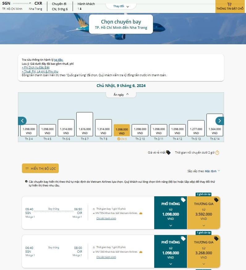 Giá vé TP. Hồ Chí Minh - Cam Ranh chỉ hơn 1 triệu đồng/chặng. Ảnh: BN Vietnam Airlines mở bán hàng trăm nghìn vé máy bay giá hấp dẫn -0