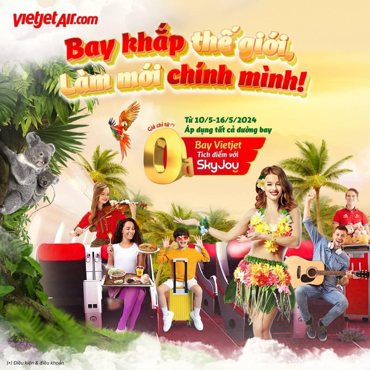 Hàng không mở bán nhiều vé máy 0 đồng đáp ứng nhu cầu du lịch hè -0