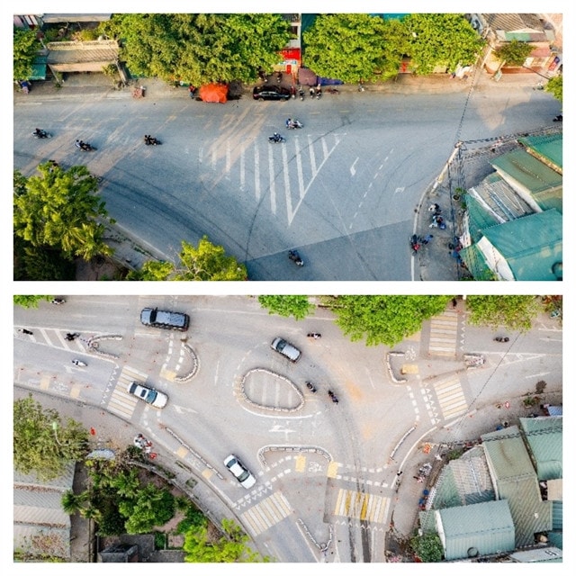 Sài Sơn School cluster, Quốc Oai District, before and after the renovation. Piloting solutions to ensure traffic safety in Hà Nội school areas has initial positive results -0