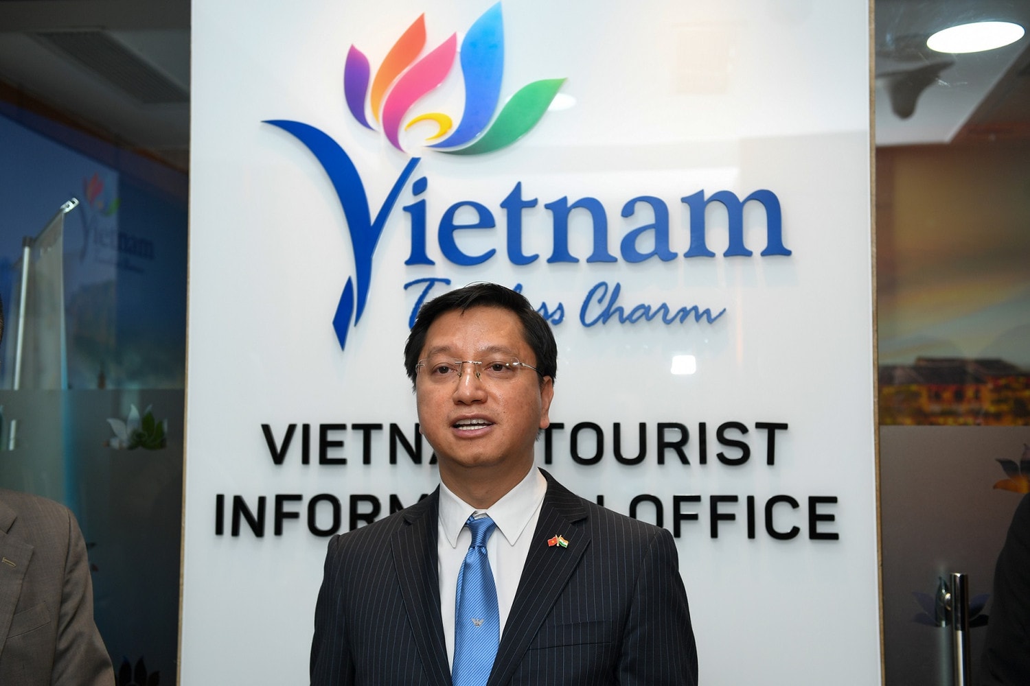 Đại sứ Việt Nam tại Ấn Độ Nguyễn Thanh Hải phát biểu tại sự kiện. Ảnh: BN Tăng khai thác đến Ấn Độ, Vietnam Airlines thúc đẩy khách du lịch đến Việt Nam -0