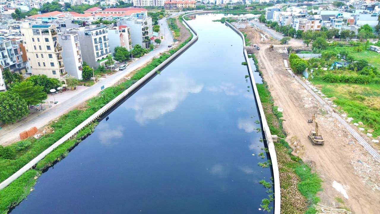 Hạng mục kè bảo vệ tại gói thầu XL08 cũng hoàn thành 100% khối lượng thi công