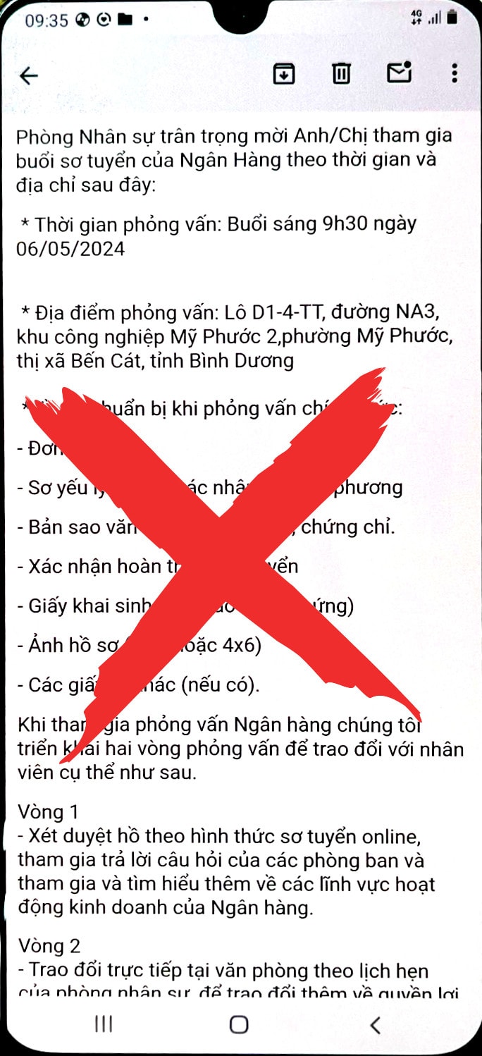 Vietcombank cảnh báo giả mạo