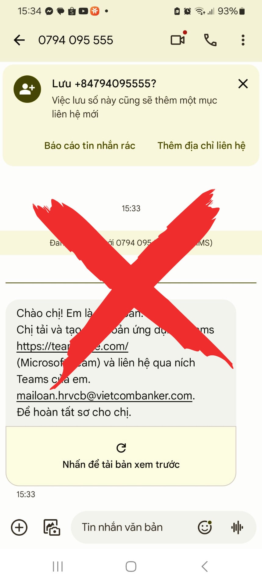 Vietcombank cảnh báo giả mạo