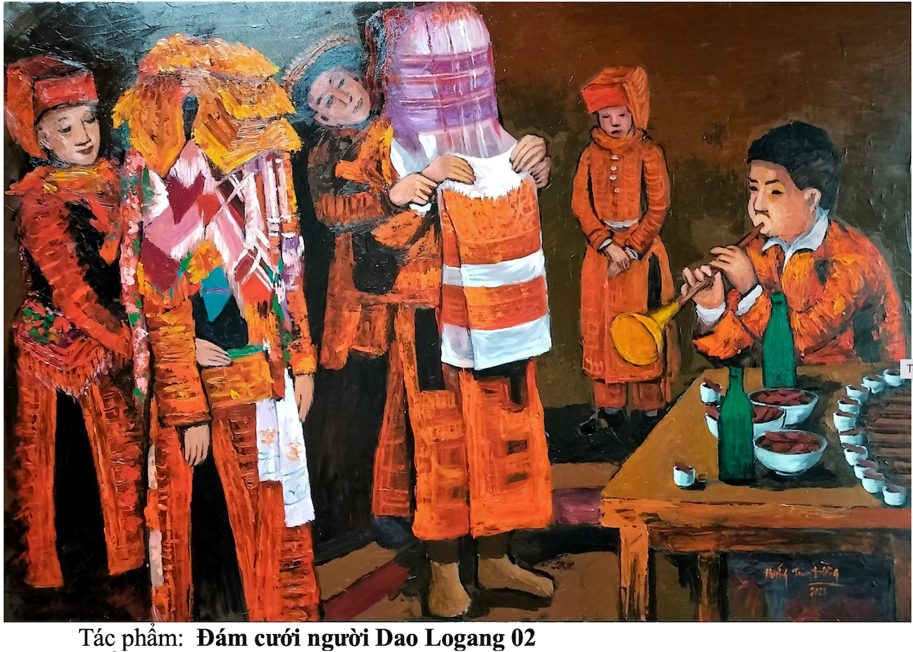Họa sĩ Hướng Tâm Đường kể “Câu chuyện vùng cao” bằng sắc màu văn hóa của đồng bào dân tộc huyện Sơn Động -0