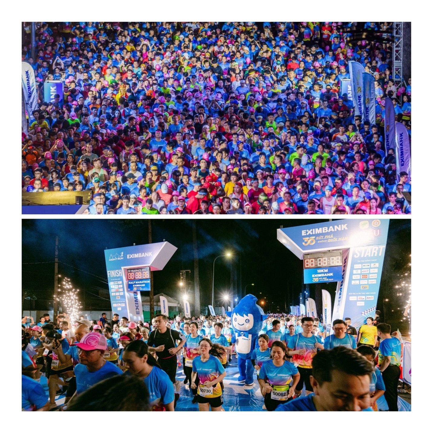 Đường Trương Định rực sáng trong đêm với sắc áo của các vận động viên Ho Chi Minh City Night Run Eximbank - lan tỏa tinh thần năng động và