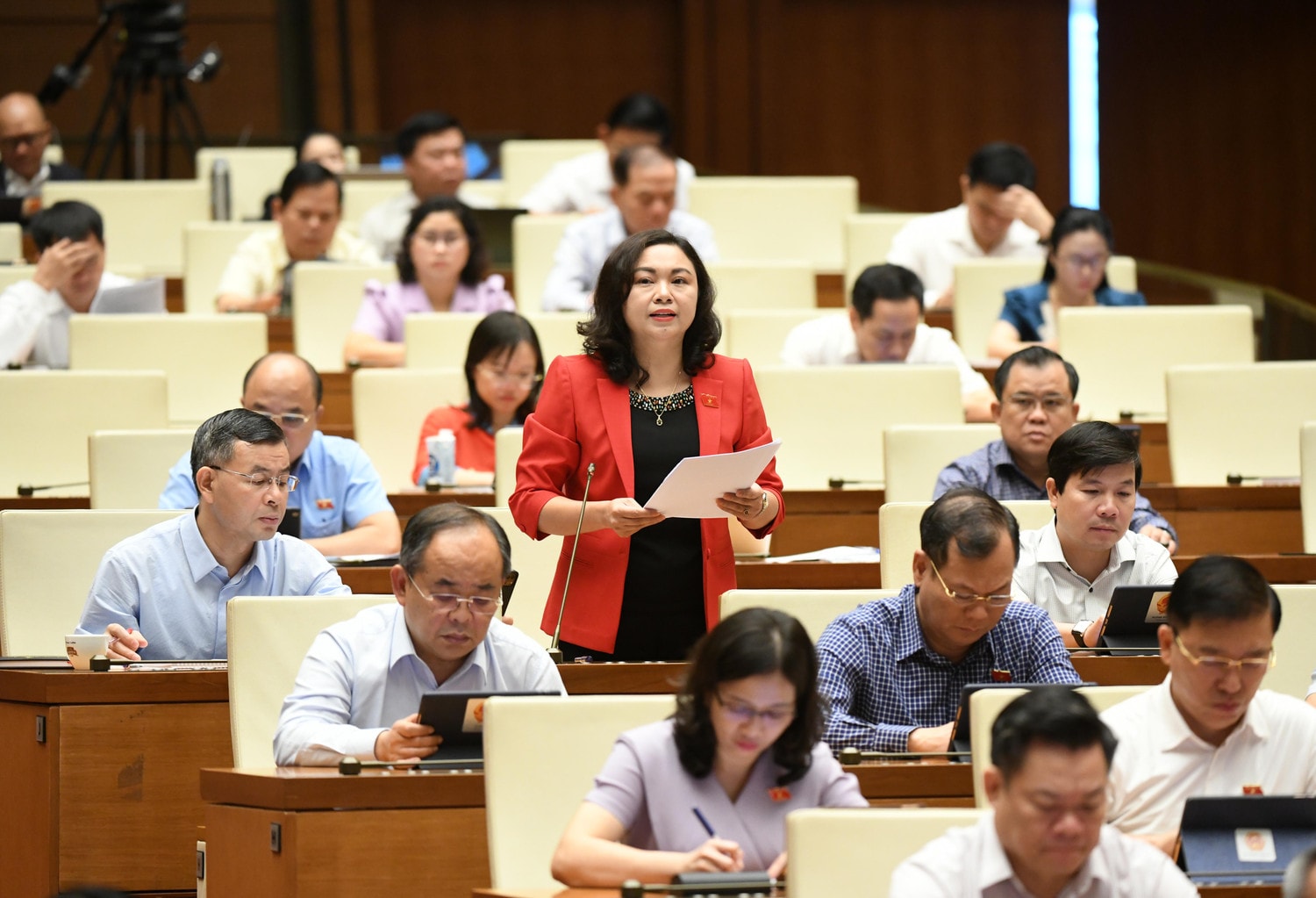 ĐBQH Đặng Bích Ngọc (Hòa Bình) phát biểu. Ảnh: Lâm Hiển Quản lý, sử dụng có hiệu quả các nguồn lực, tránh thất thoát, lãng phí -0
