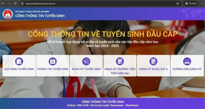 TP. Hồ Chí Minh: Mở cổng đăng ký tuyển sinh đầu cấp từ hôm nay -0