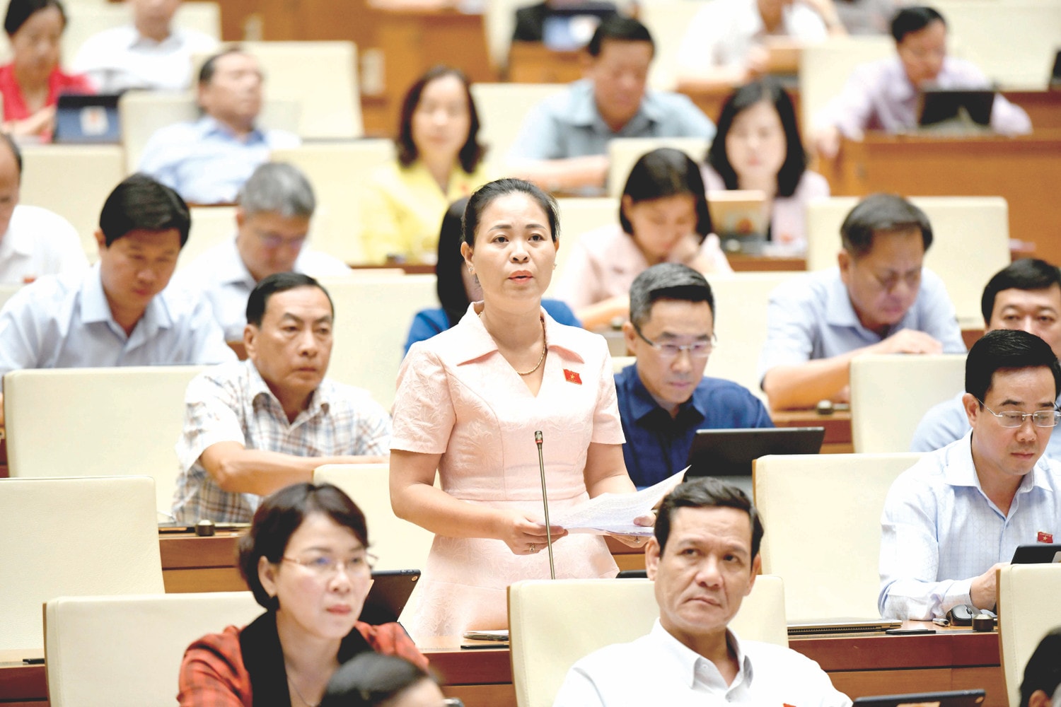 ĐBQH Nguyễn Thị Thu Dung (Thái Bình) phát biểu