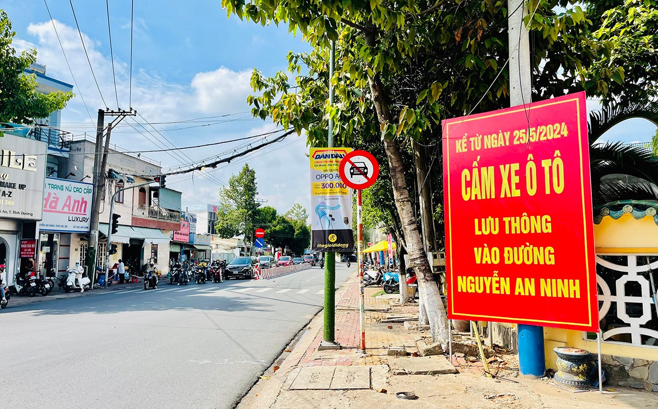 Bình Dương: TP. Dĩ An cấm ô tô một số tuyến đường để hạn chế ùn tắc giao thông