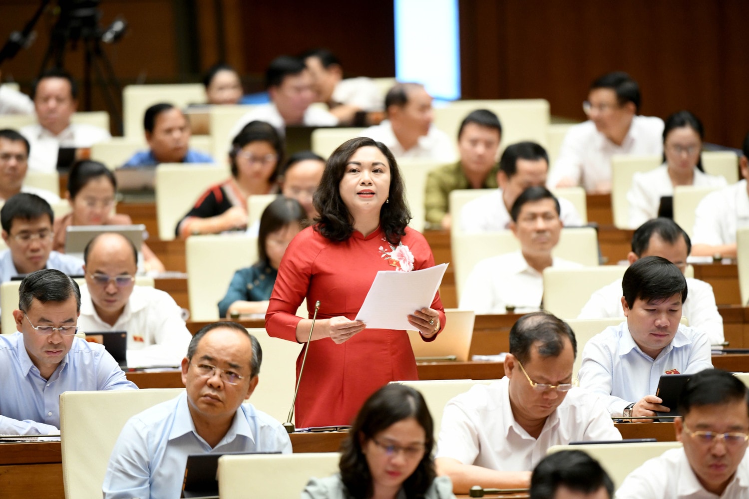 ĐBQH Đặng Bích Ngọc phát biểu. Ảnh: Lâm Hiển Sớm sửa đổi Luật Thuế thu nhập cá nhân theo hướng chỉ tính thuế với những người có thu nhập cao -0