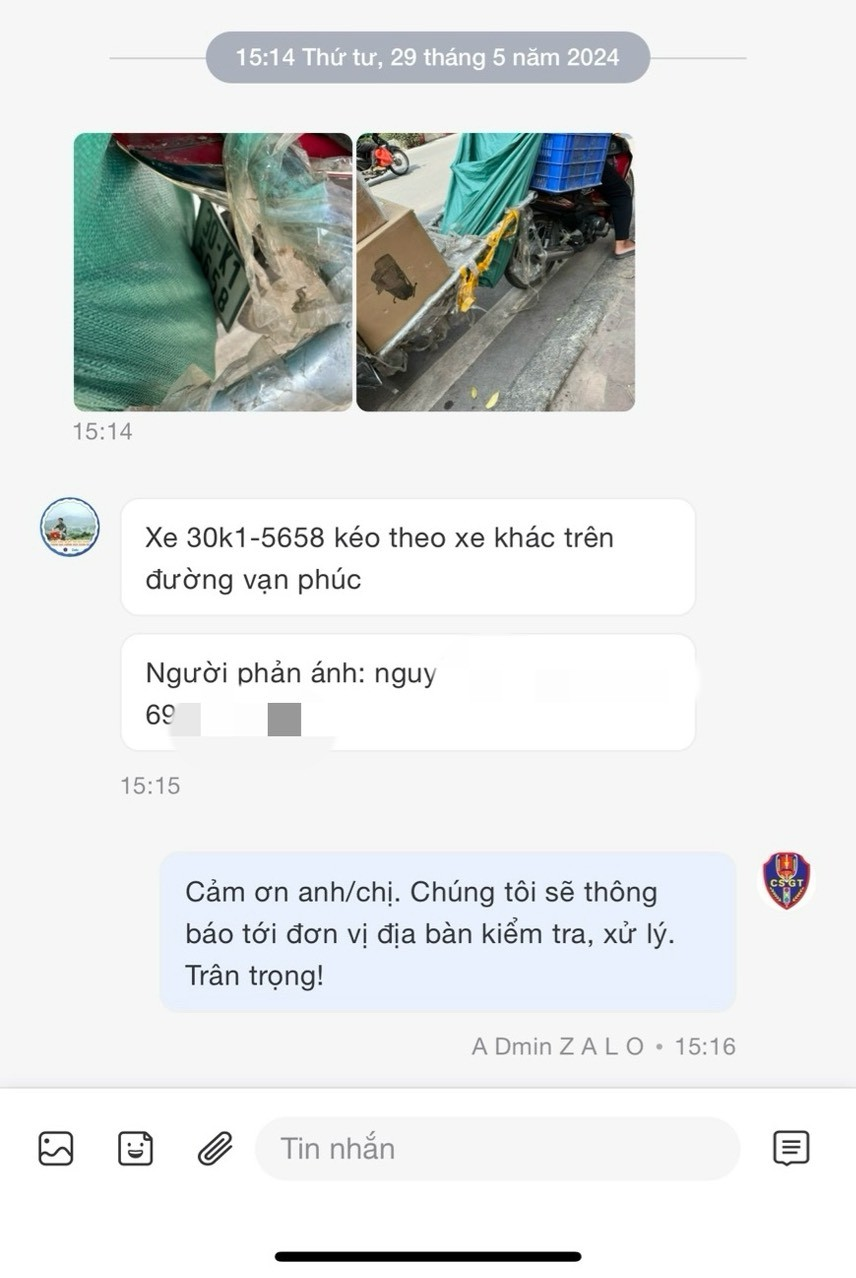 Xử lý nhiều vi phạm trật tự an toàn giao thông qua tin báo của người dân -0
