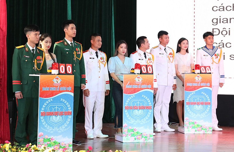 Đoàn Nghi lễ Quân đội tổ chức Hội thi tuyên truyền hưởng ứng Ngày Pháp luật Việt Nam. Nguồn: Bộ Quốc phòng