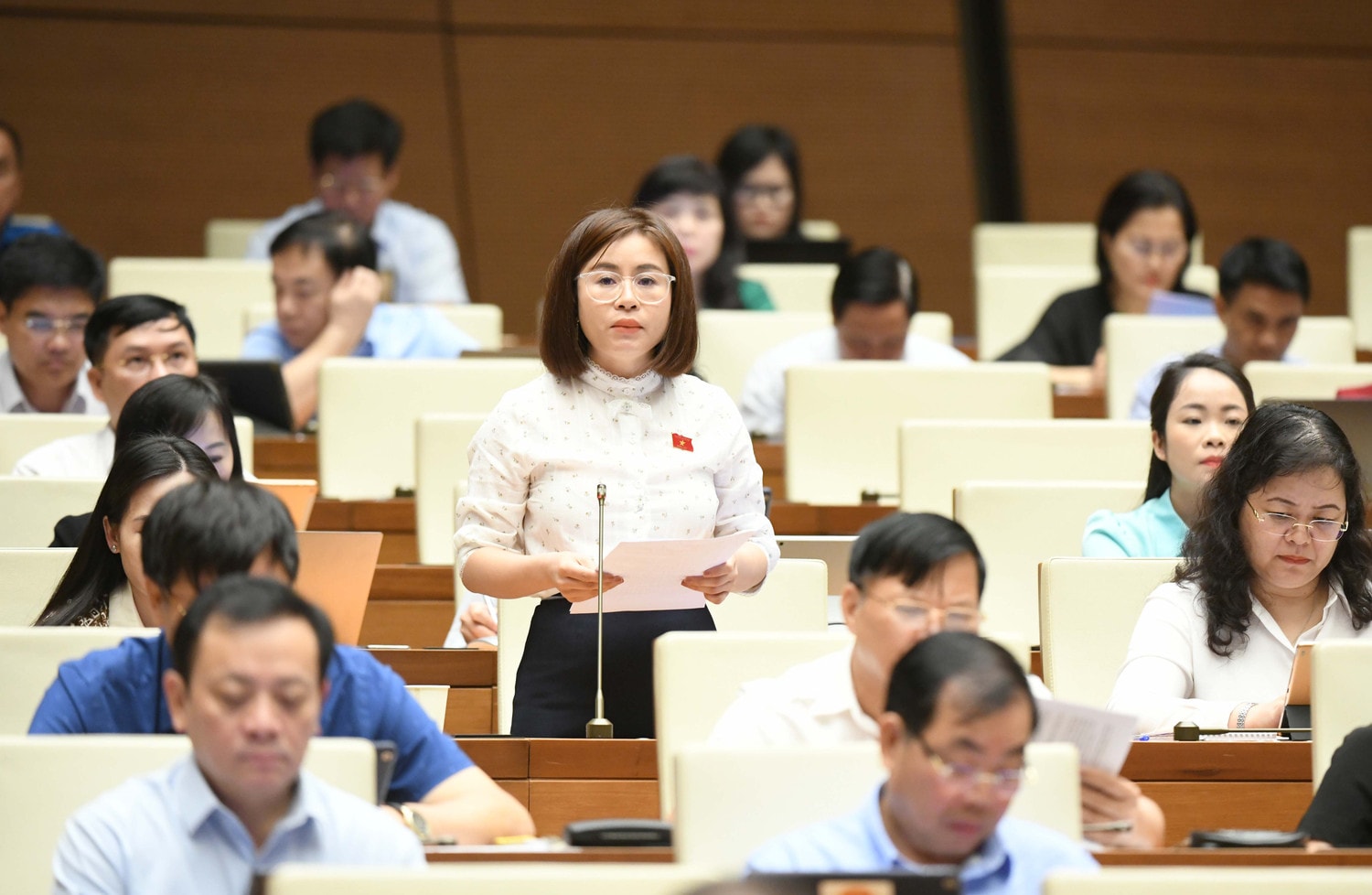 ĐBQH Nguyễn Việt Hà (Tuyên Quang) phát biểu. Ảnh: Lâm Hiển Quy định “dao có tính sát thương cao” cần phù hợp với thực tiễn cuộc sống -0