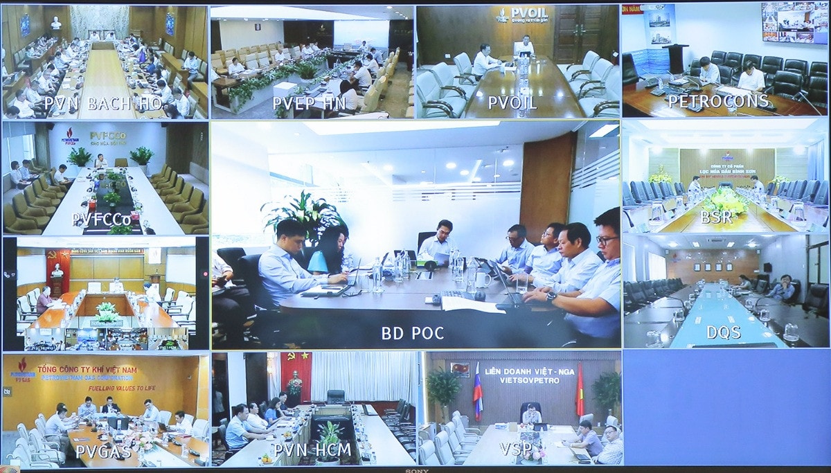 Các điểm cầu trực tuyến. Ảnh: Petrovietnam Petrovietnam tiếp tục duy trì tăng trưởng khi giá dầu đảo chiều giảm mạnh -0