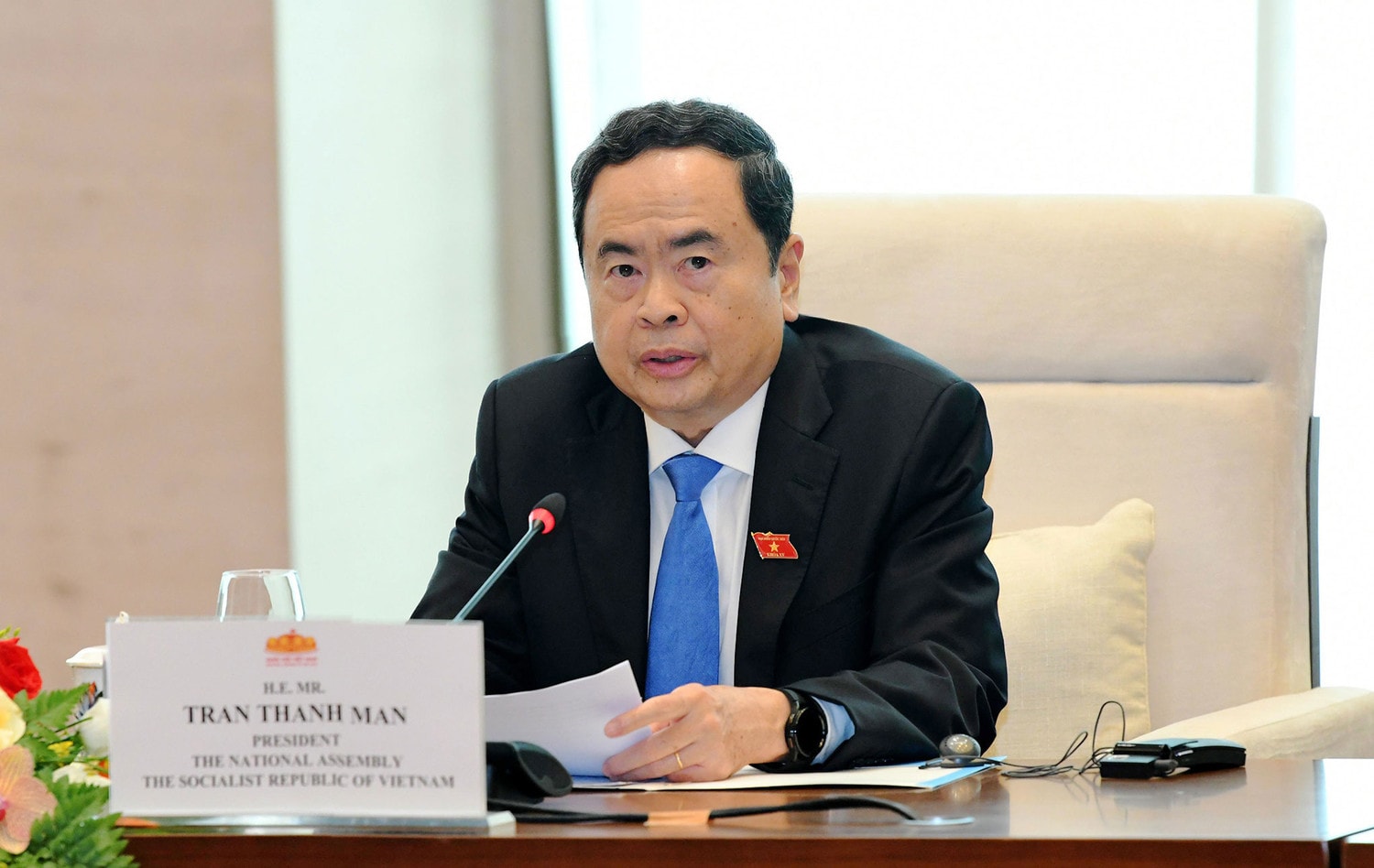 Chủ tịch Quốc hội Trần Thanh Mẫn tiếp Đại sứ EU và Đại sứ, Đại biện các nước thành viên EU -0