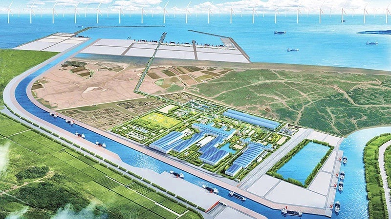 Phối cảnh Tổ hợp dự án thép xanh của Tập đoàn Xuân Thiện tại khu vực Cồn Xanh huyện Nghĩa Hưng. Nguồn: ITN