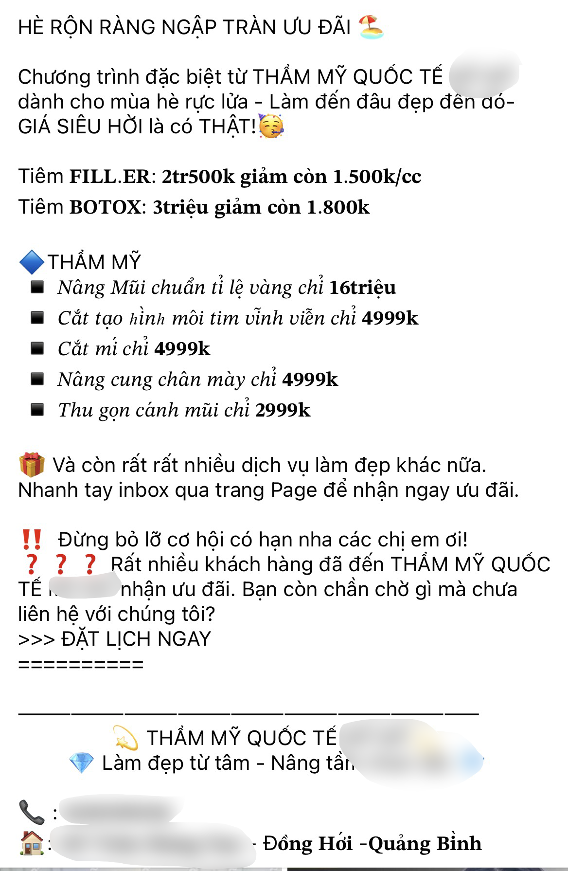 Quảng Bình: Tràn lan cơ sở thẩm mỹ tiêm filler, botox không phép -0