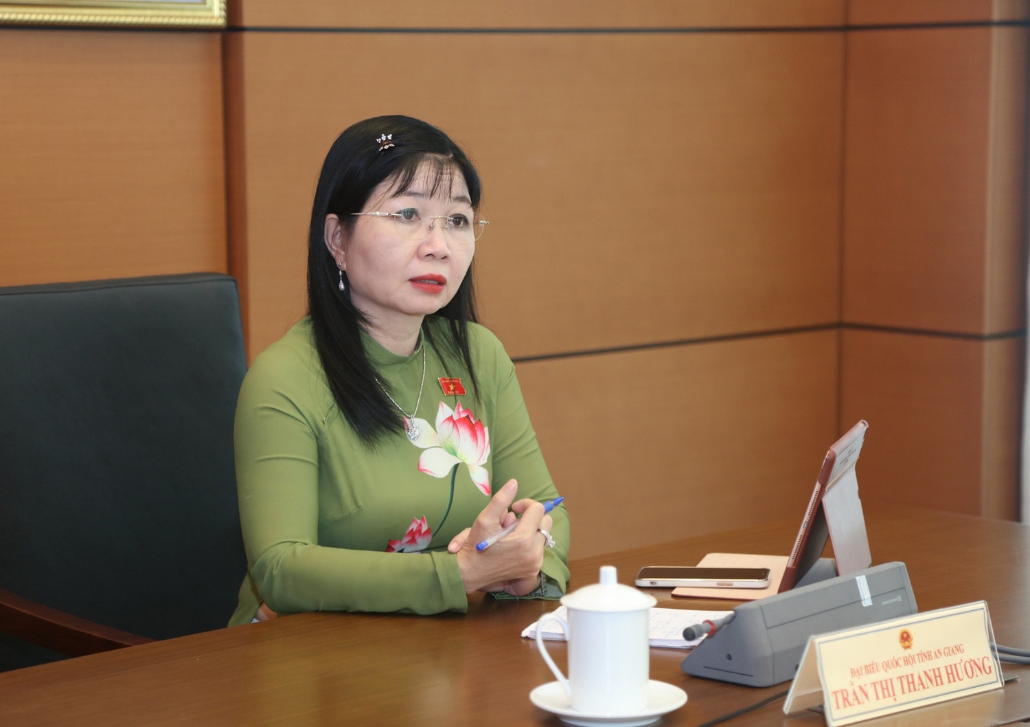 ĐBQH Trần Thị Thanh Hương (An Giang) điều hành phiên thảo luận Đánh giá kỹ lưỡng phạm vi điều chỉnh của Luật -0