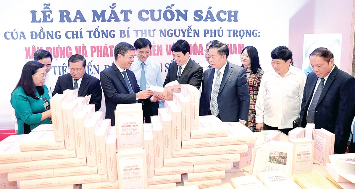 Lễ ra mắt cuốn sách “Xây dựng và phát triển nền văn hóa Việt Nam tiên tiến, đậm đà bản sắc dân tộc” của Tổng Bí thư Nguyễn Phú Trọng -3