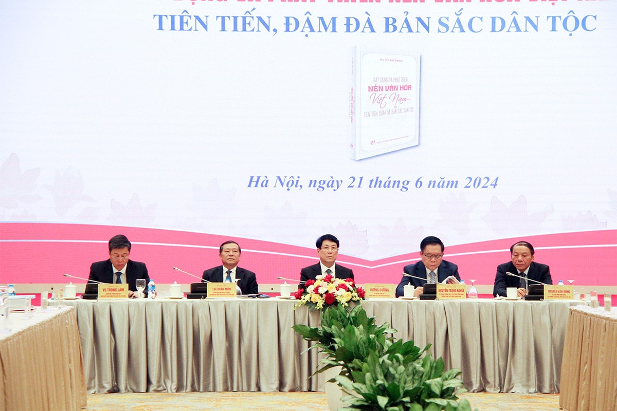 Lễ ra mắt cuốn sách “Xây dựng và phát triển nền văn hóa Việt Nam tiên tiến, đậm đà bản sắc dân tộc” của Tổng Bí thư Nguyễn Phú Trọng -1
