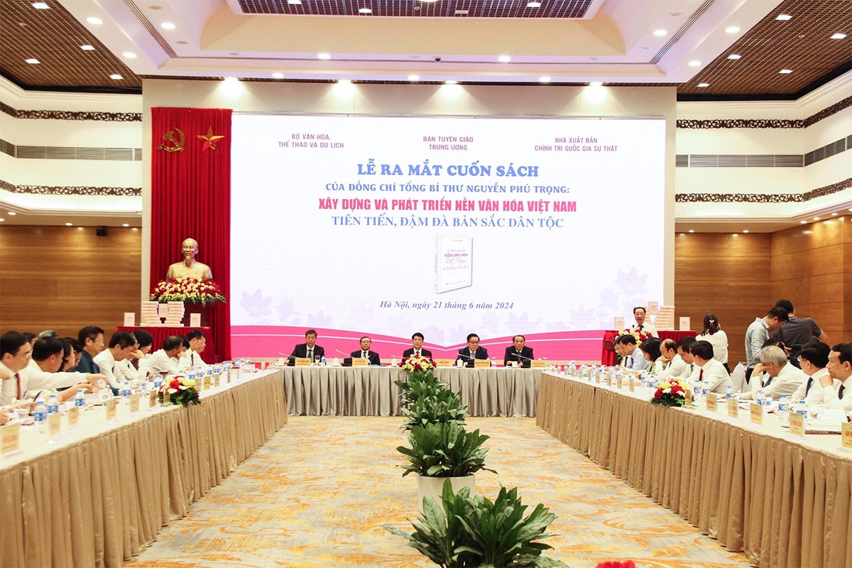 Lễ ra mắt cuốn sách “Xây dựng và phát triển nền văn hóa Việt Nam tiên tiến, đậm đà bản sắc dân tộc” của Tổng Bí thư Nguyễn Phú Trọng -0